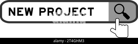 Suchbanner in Word New Project mit Übergabesymbol auf weißem Hintergrund Stock Vektor