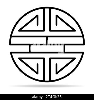 Traditionelle Shou Schatten Symbol, spirituelle isoliert Shu flach Symbol, asiatische Vektor-Illustration . Stock Vektor