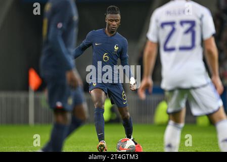 Eduardo Camavinga (6) aus Frankreich, dargestellt während eines Fußballspiels zwischen den Nationalmannschaften von Frankreich und Schottland im Freundschaftsspiel am 17. Oktober 2023 in Lille, Frankreich. (Foto: David Catry / Sportpix) Stockfoto