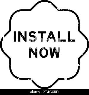 Schwarz grunge jetzt den Stempel der Gummidichtung auf dem Hintergrund anbringen Stock Vektor