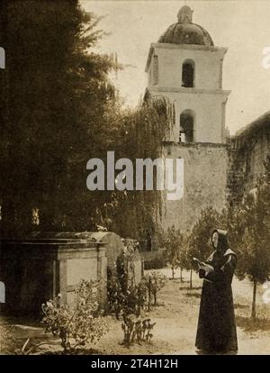 DER FRIEDHOFGARTEN, SANTA BARBARA MISSION aus dem Buch drei Wunder des amerikanischen Westens: die Notizen eines Reisenden sind der Yellowstone Park, der Yosemite National Park und der Grand Canyon des Colorado River, mit einem Kapitel über andere Wunder des Großen amerikanischen Westens von Thomas Dowler Murphy, veröffentlicht von der Page Company 1913 Stockfoto