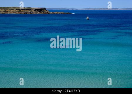 Die zerklüftete Küste rund um den Whaler's Way im Lincoln National Park auf der Eyre Peninsula in Südaustralien Stockfoto