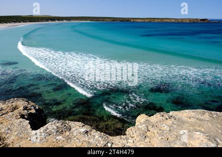 Die zerklüftete Küste rund um den Whaler's Way im Lincoln National Park auf der Eyre Peninsula in Südaustralien Stockfoto