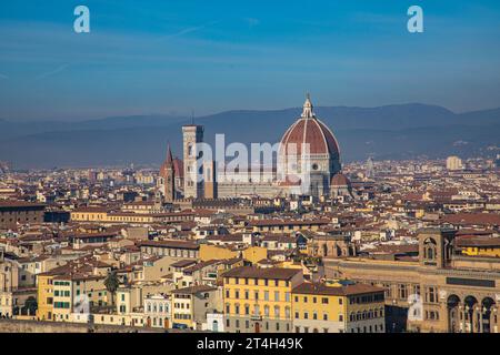 Florance, Italien: Top-Blick auf Florenz, die Hauptstadt der Toskana in Italien. Stockfoto