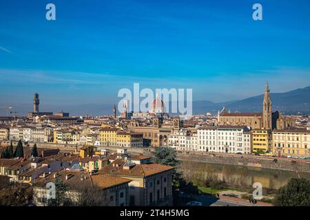 Florance, Italien: Top-Blick auf Florenz, die Hauptstadt der Toskana in Italien. Stockfoto