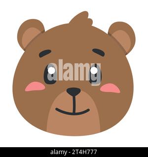 Niedliches braunes Tierbärensymbol, flache Illustration für dein Design Stock Vektor