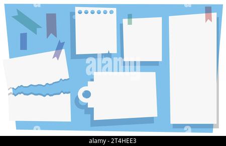 Satz von Vektoraufklebern mit Schatten, Vektor, flach Stock Vektor