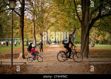 München, Deutschland. Oktober 2023. Herbststimmung am 29.10.2023 im Luitpoldpark in München. -- Herbstabdruck am 29. Oktober 2023 im Luitpold-Park in München. (Foto: Alexander Pohl/SIPA USA) Credit: SIPA USA/Alamy Live News Stockfoto