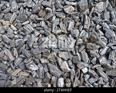 Nahaufnahme zerquetschter Steine, Steinhintergrund Stockfoto