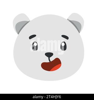 Niedliches Tier Eisbär Symbol, flache Illustration für Ihr Design flach Stock Vektor