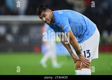 Rom, Italie. 30. Oktober 2023. Alessio Romagnoli aus Latium reagiert während des italienischen Meisterschaftsspiels Serie A zwischen SS Lazio und ACF Fiorentina am 30. Oktober 2023 im Stadio Olimpico in Rom, Italien - Foto Federico Proietti/DPPI Credit: DPPI Media/Alamy Live News Stockfoto