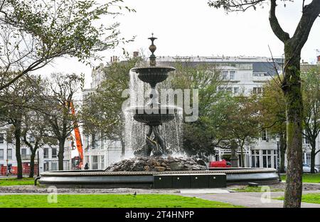 Der berühmte Victoria Fountain, der kürzlich im Old Steine Brighton, Sussex, England, UK Credit Simon Dack renoviert wurde Stockfoto