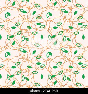 Herbstkürbis, Muster, Vektor, flaches Design, Muster für Papier, Herbst, Herbsternte, Linie. Vektortextur Stock Vektor