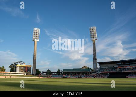 Perth, Australien. 31. Oktober 2023. Perth, Australien, 31. Oktober 2023: Ein großer Blick ins Stadion während des Spiels der Weber Womens Big Bash League 09 zwischen Perth Scorchers und Sydney Sixers auf dem WACA Ground in Perth, Australien (Noe Llamas/SPP) Credit: SPP Sport Press Photo. /Alamy Live News Stockfoto