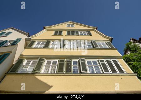 Geburtshaus Dichter Ludwig Uhland, Neckarhalde, Altstadt, Tübingen, Baden-Württemberg, Deutschland *** Geburtsort des Dichters Ludwig Uhland, Neckarhalde, Altstadt, Tübingen, Baden-Württemberg, Deutschland Stockfoto