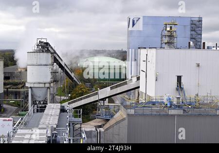 Tienen, Belgien. 31. Oktober 2023. Die Abbildung zeigt die Tiense Suikerraffinaderij - Raffinerie Tirlemontoise, in Tienen, Dienstag, 31. Oktober 2023. BELGA PHOTO ERIC LALMAND Credit: Belga News Agency/Alamy Live News Stockfoto