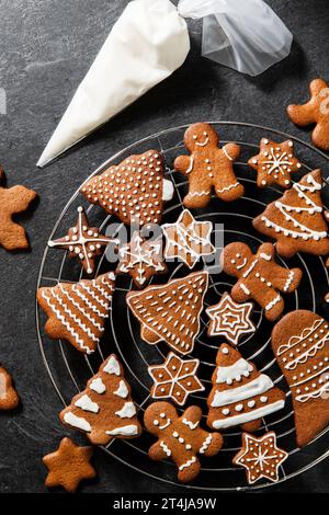 Nahaufnahme von Lebkuchen und Gebäck Stockfoto