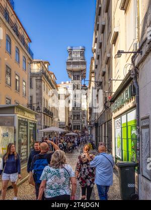 Das Elevador de Santa Justa im zentralen Stadtteil Baixa von Lissabon Portugal Stockfoto