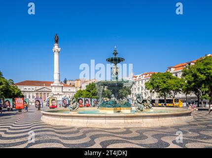 Rossio-Platz der offizielle Name des Königs Pedro IV. Platz im Baixa-Teil von Lissabon Portugal Stockfoto