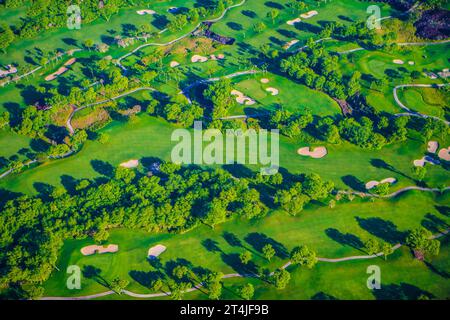 Bird Eye's View of a Golf Course Stockfoto
