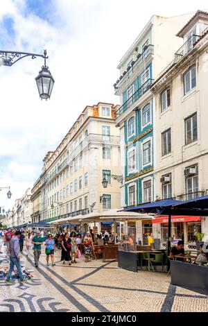 Fußgängerzone Rua Augusta, Baixa District, Lissabon, Portugal Stockfoto