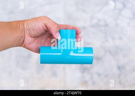 Drei WayElbow pvc-Steckverbinder FÜR DRUCKROHR Stockfoto