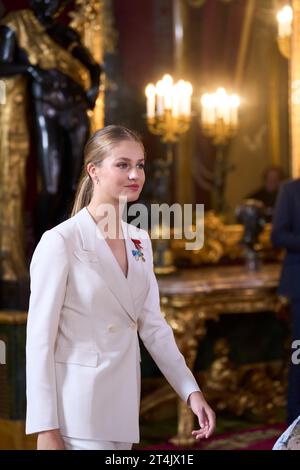 Madrid. Spanien. 20231031 leistet Kronprinzessin Leonor am 31. Oktober 2023 in Madrid den Treueid zur spanischen Verfassung der Prinzessin von Asturien im Königspalast Stockfoto