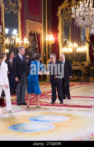 Madrid. Spanien. 20231031, König Felipe VI. Von Spanien, Königin Letizia von Spanien, Kronprinzessin Leonor, Prinzessin Sofia nimmt am 31. Oktober 2023 in Madrid, Spanien, den Treueid auf die spanische Verfassung der Prinzessin von Asturien ab Stockfoto