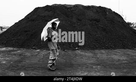 Größter Kohlegeschäftsplatz in Bangladesch. Dieses Bild wurde am 29. Mai 2022 aus Gabtoli in Bangladesch aufgenommen Stockfoto