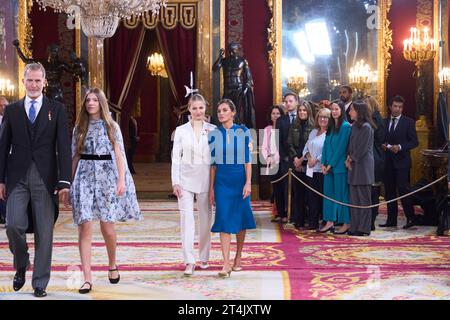 Madrid. Spanien. 20231031, König Felipe VI. Von Spanien, Königin Letizia von Spanien, Kronprinzessin Leonor, Prinzessin Sofia nimmt am 31. Oktober 2023 in Madrid, Spanien, den Treueid auf die spanische Verfassung der Prinzessin von Asturien ab Stockfoto