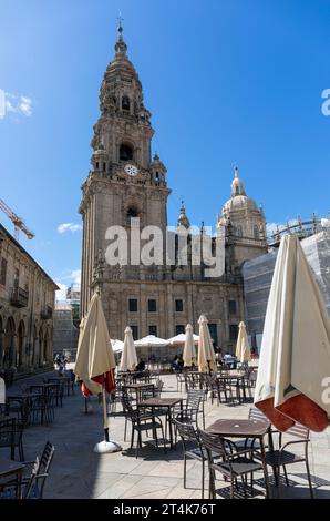 Europa, Spanien, Galicien, Santiago de Compostela, Praza da Quintana de Vivos und die Kathedrale von Santiago de Compostela Stockfoto