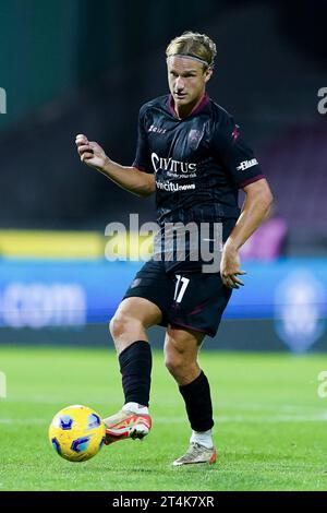 Salerno, Italien. 31. Oktober 2023. Erik Botehim von US Salernitana während des Coppa Italia-Spiels 32 zwischen US Salernitana und UC Sampdoria im Stadio Arechi am 31. Oktober 2023 in Salerno, Italien. Quelle: Giuseppe Maffia/Alamy Live News Stockfoto