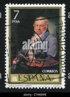 SPANIEN - CA. 1973: Briefmarke gedruckt von Spanien, zeigt Francisco Goya (Vicente Lopez), ca. 1973 Stockfoto