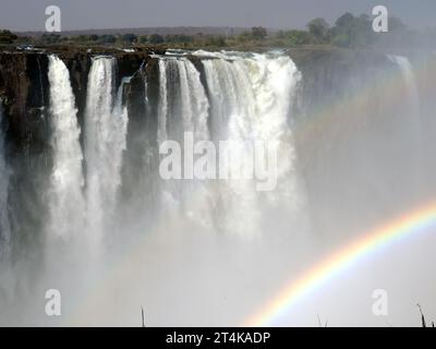 Victoria Falls, Mosi-oa-Tunya (donnernder Rauch), Sambesi River, Simbabwe, Afrika, UNESCO-Weltkulturerbe Stockfoto