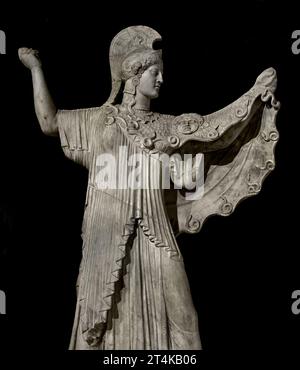 Athena Promachos - Herculaneum - Villa der Papyri nationales Archäologisches Museum von Neapel Italien. Römische Kunst, römisch (1. Jahrhundert v. Chr.) Stockfoto