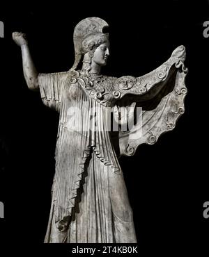 Athena Promachos - Herculaneum - Villa der Papyri nationales Archäologisches Museum von Neapel Italien. Römische Kunst, römisch (1. Jahrhundert v. Chr.) Stockfoto