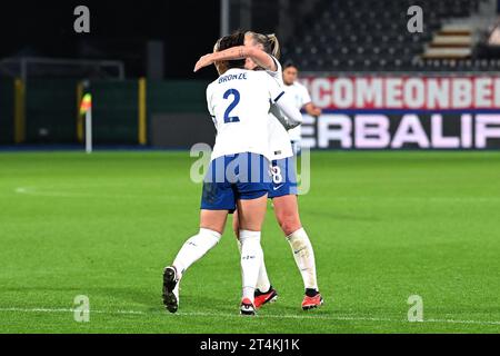 31. Oktober 2023. LEUVEN - Lucy Bronze aus England feiert das 1-1-jährige Spiel der UEFA Nations League zwischen Belgien und England im den Dreef-Stadion am 31. Oktober 2023 in Leuven. ANP | Hollandse Hoogte | GERRIT VAN COLOGNE Credit: ANP/Alamy Live News Stockfoto