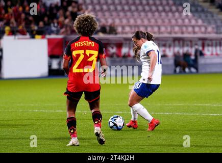 Die Engländerin Fran Kirby erzielt das zweite Tor des Spiels während des Gruppenspiels der UEFA Women's Nations League im King Power-Stadion den Dreef in Leuven, Belgien. Bilddatum: Dienstag, 31. Oktober 2023. Stockfoto