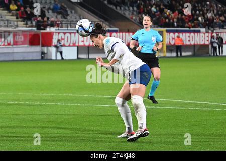 31. Oktober 2023. LEUVEN: Lucy Bronze aus England trifft beim UEFA Nations League-Spiel zwischen Belgien und England am 31. Oktober 2023 im den Dreef-Stadion in Leuven. ANP | Hollandse Hoogte | GERRIT VAN COLOGNE Credit: ANP/Alamy Live News Stockfoto