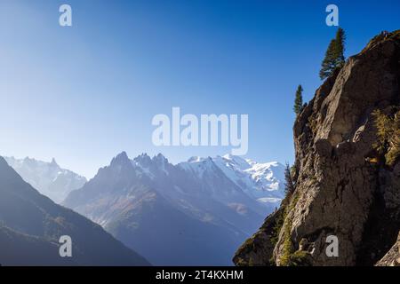 Sportkletterer auf der Aiguillette d’Argentiere in Chamonix Stockfoto