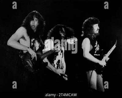 Ian Gillan & His Band, Ian Gillan, Ian Gillan Rock and Roll Hall of Fame, Ian Gillan & His Band, die 1991 live auftreten, Deep Purple Leadsänger Ian Gillan, Ian Gillan Vocals, Steve Morris Guitar, Brett Bloomfield Bass, Leonard Haze Schlagzeug, Foto Kazimierz Jurewicz, Ian Gillan die besten Stimmen der Rockmusik von Planet Rock Stockfoto