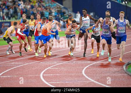 Das Staffelfinale für Männer mit 4 x 400 Metern Länge. Europameisterschaften München 2022 Stockfoto