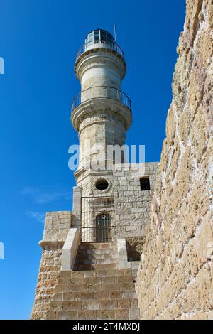 Der Leuchtturm von Chania, Kreta, Griechenland Stockfoto