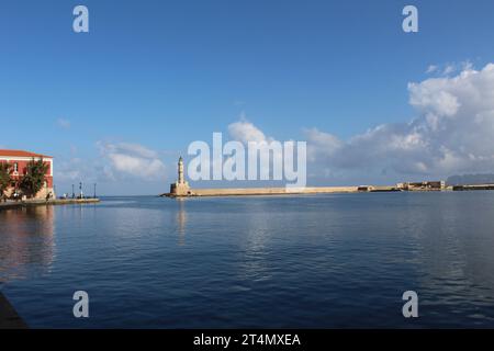 Der Leuchtturm von Chania, Kreta, Griechenland Stockfoto