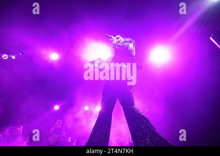 Rodrigo Cuevas Konzert, La romería, Festival La Luna en Vers, Sant Joan, Mallorca, Balearen, Spanien Stockfoto