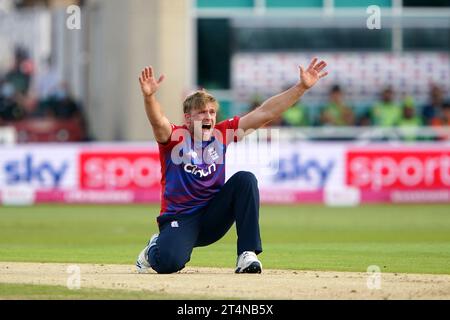 Aktenfoto vom 16-07-2021 des Engländer David Willey, der seinen Rücktritt aus dem internationalen Cricket nach der Weltmeisterschaft angekündigt hat, über eine Erklärung auf seinem Instagram-Account. Ausgabedatum: Mittwoch, 1. November 202. Stockfoto