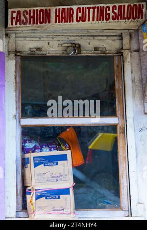 Kohima Stadt, Friseur, Nagaland, Indien Stockfoto