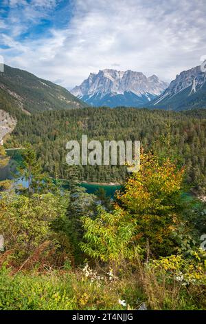 Malerischer Blick vom Fernpaß, einem Bergpass in den Tiroler Alpen, Österreich Stockfoto