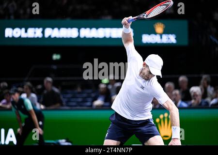 Paris, Frankreich. 30. Oktober 2023. Andy Murray während des Rolex Paris Masters ATP Masters 1000 Tennisturniers am 30. Oktober 2023 in der Accor Arena Bercy in Paris. Quelle: Abaca Press/Alamy Live News Stockfoto