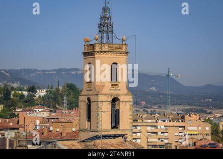 Glockenturm des Klosters Mare de Déu del Carme in Vic (Osona, Barcelona, Katalonien, Spanien) ESP: Campanario de la Mare de Déu del Carme, VIC Stockfoto